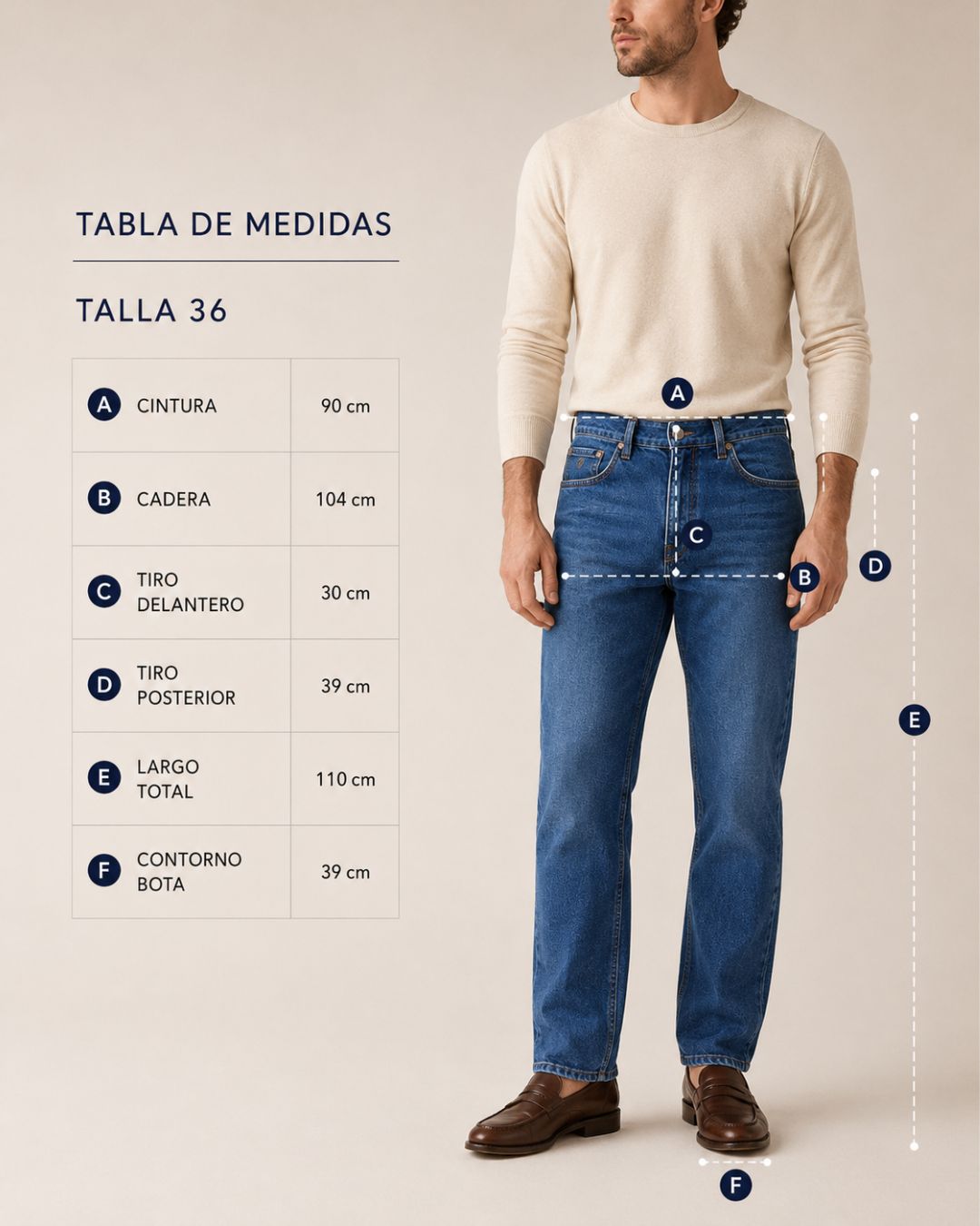 Jean Straight Stretch Heritage Azul Medio para Hombre
