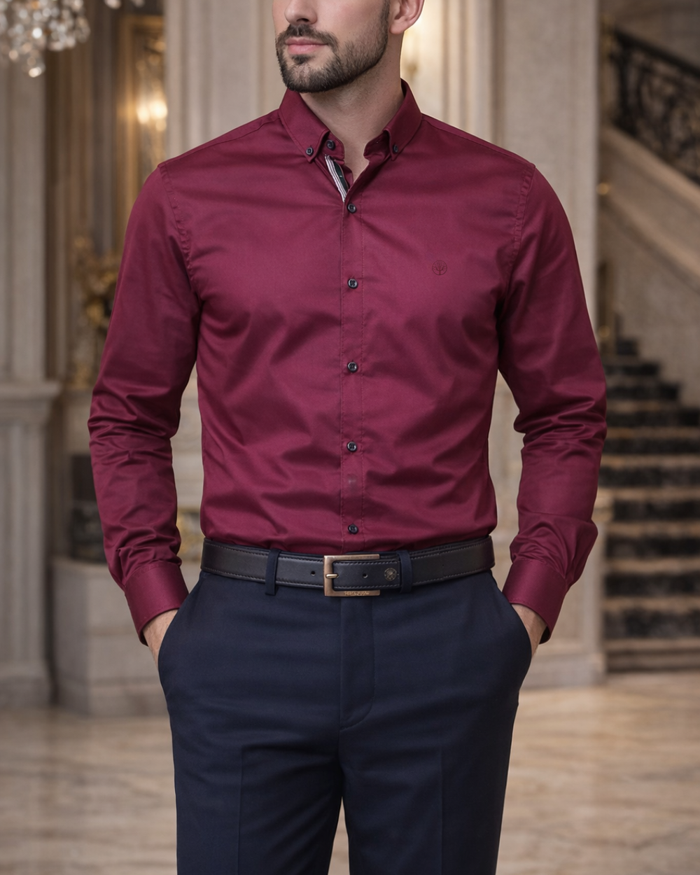Camisa Silk-Touch Slim - Purple Rain