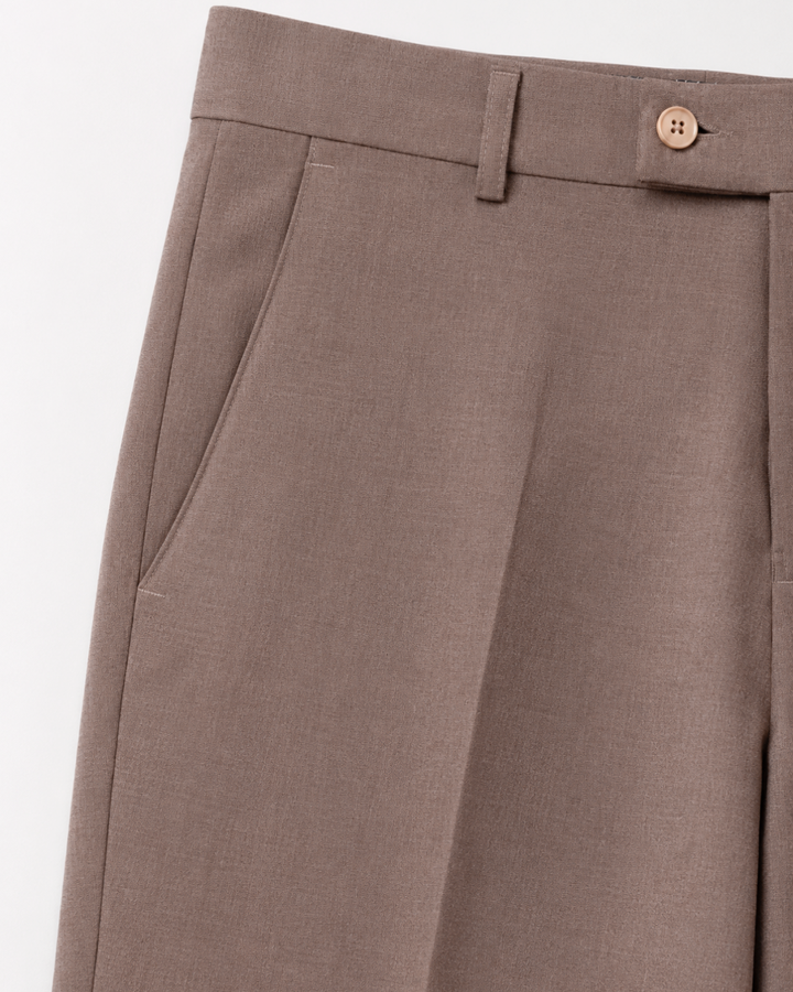 Pantalón Sastrero Textura Tipo Paño Café malva