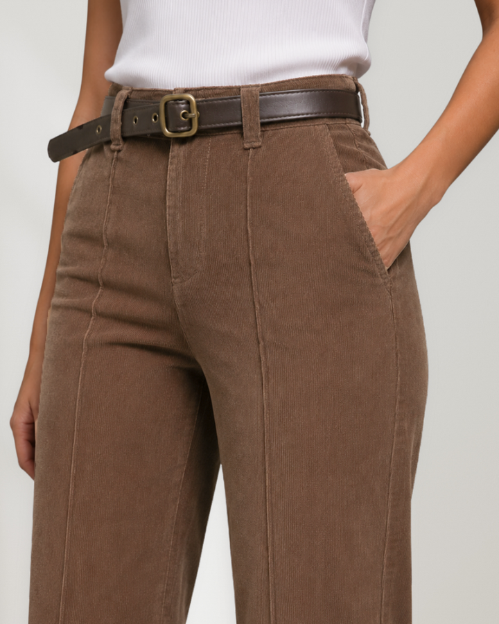 Pantalón dama  Pana Wide Leg Café
