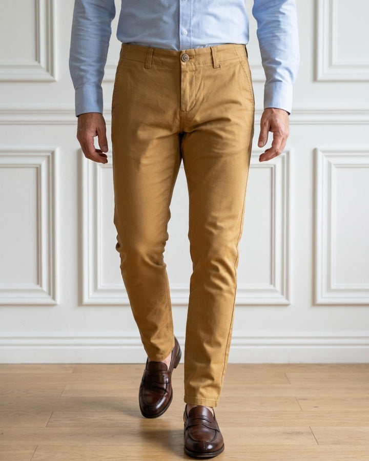 Pantalón Chino Hombre en Algodón Stretch