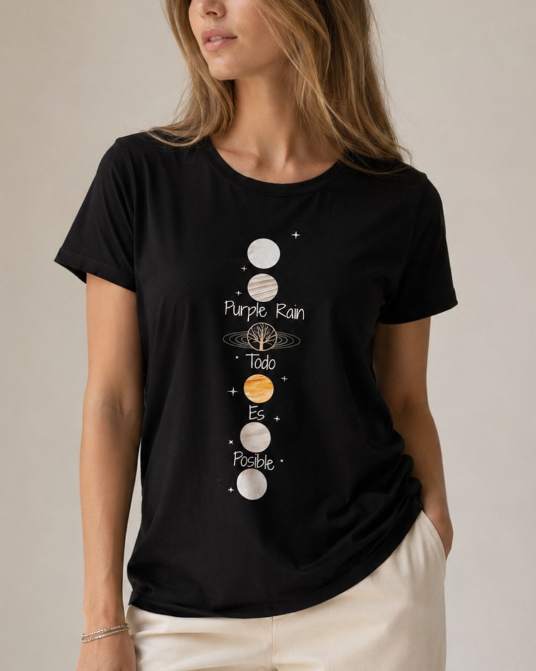 Camiseta Mujer Todo Es Posible Purple Rain