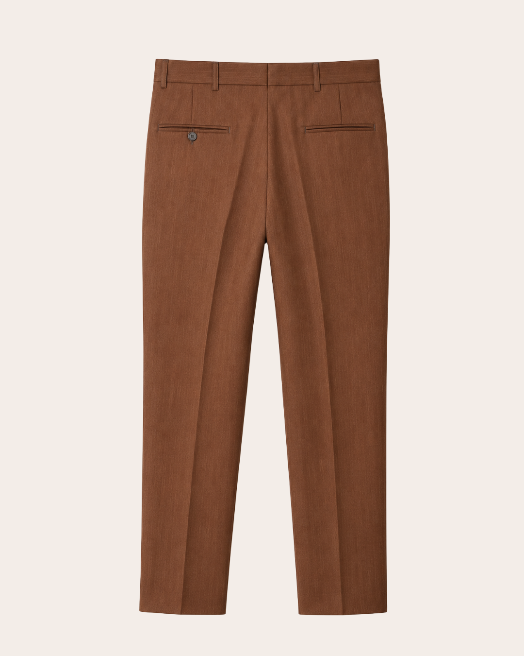 Pantalón Sastrero Hombre Recto Tipo Paño Castaño SALVATORE