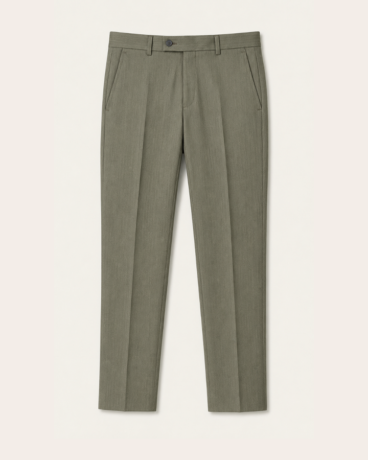Pantalón Sastrero Hombre Recto Tipo Paño verde oliva SALVATORE
