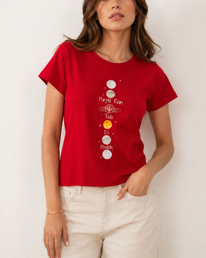 Camiseta Mujer Todo Es Posible Purple Rain