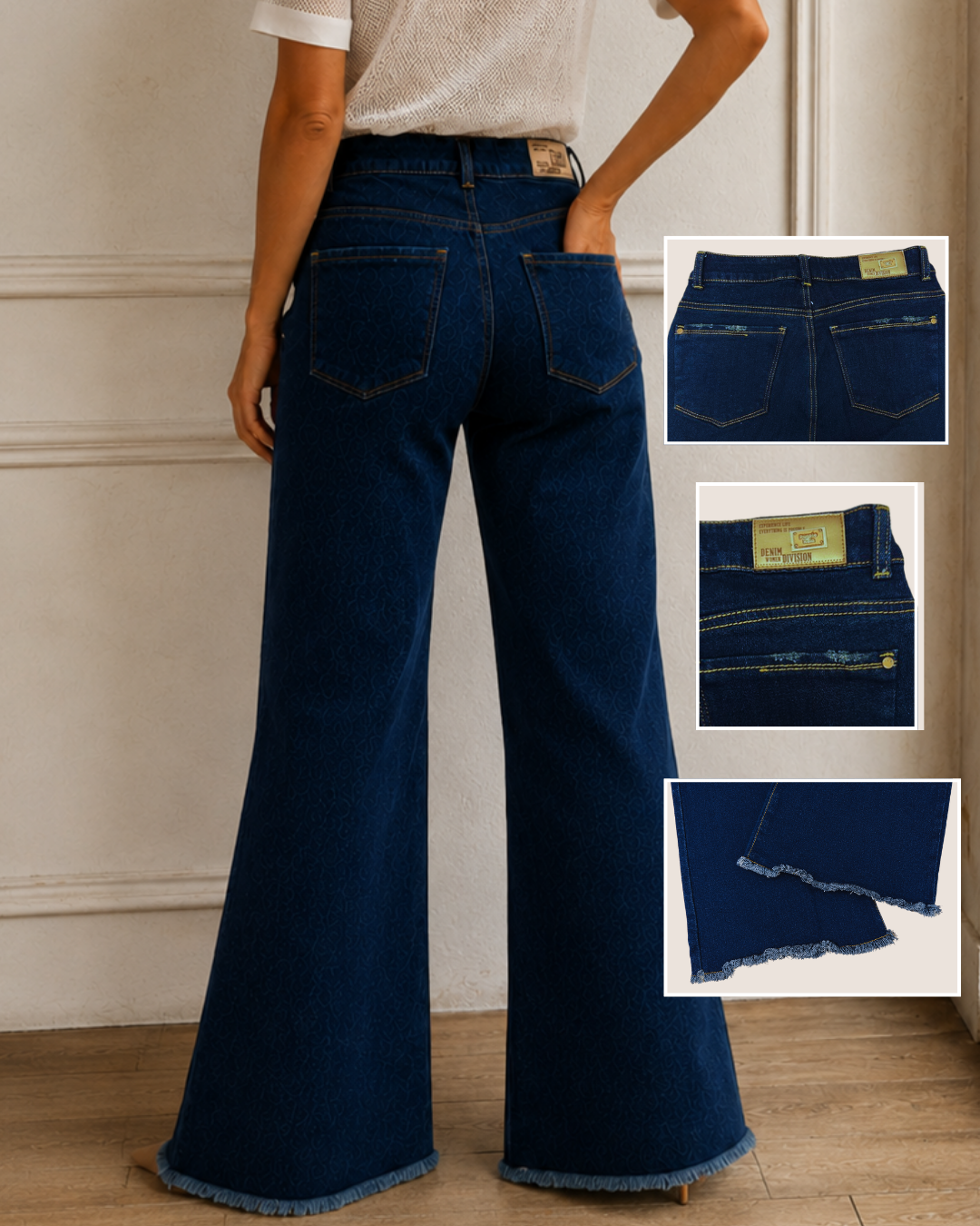 Jean Wide Leg Dama Tiro Alto