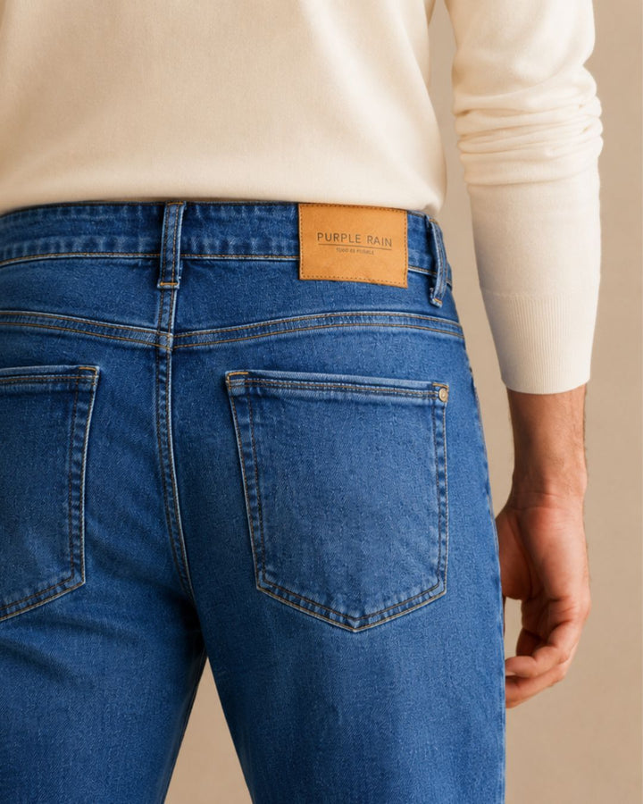 Jean Straight Stretch Heritage Azul Medio para Hombre