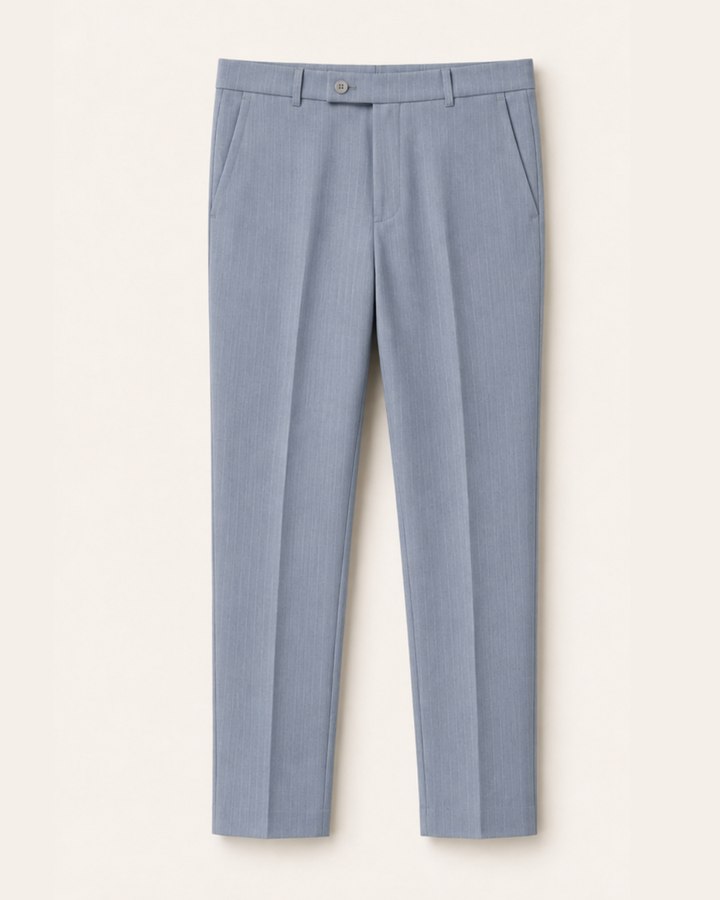 Pantalón Sastrero Hombre Recto Tipo Paño Gris Azulado SALVATORE