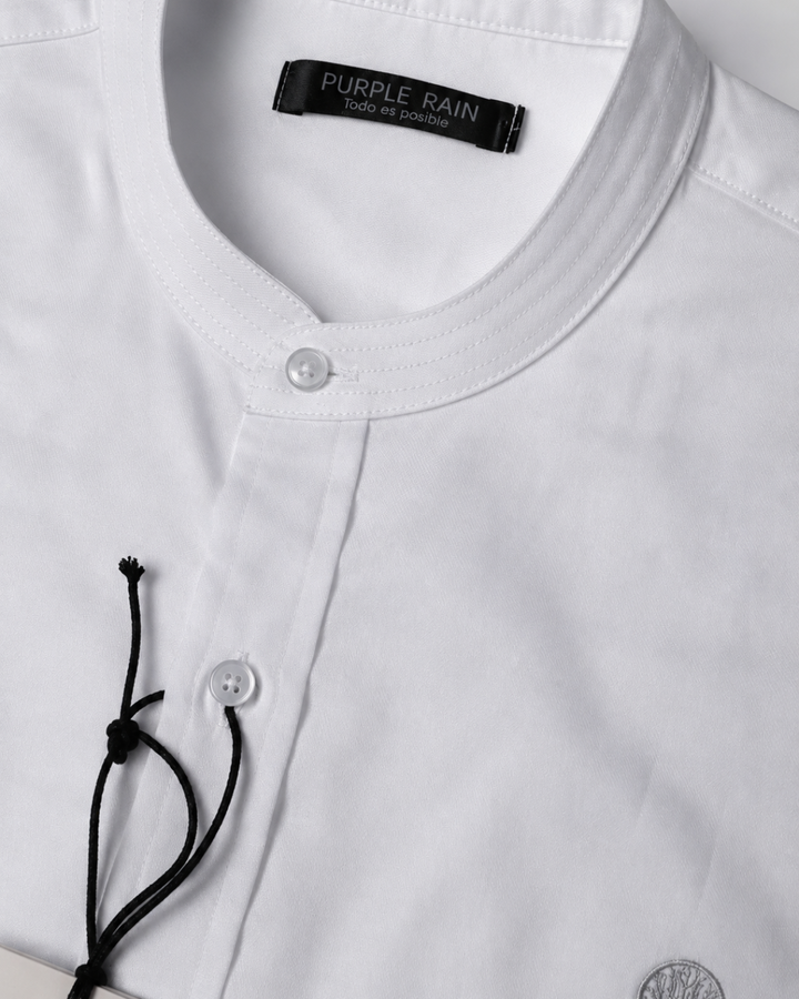 Camisa Hombre Cuello Neru tejido Micro punto Manga Larga