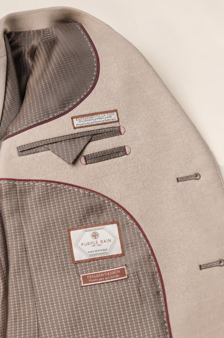 BLAZER HOMBRE TIPO PAÑO BEIGE