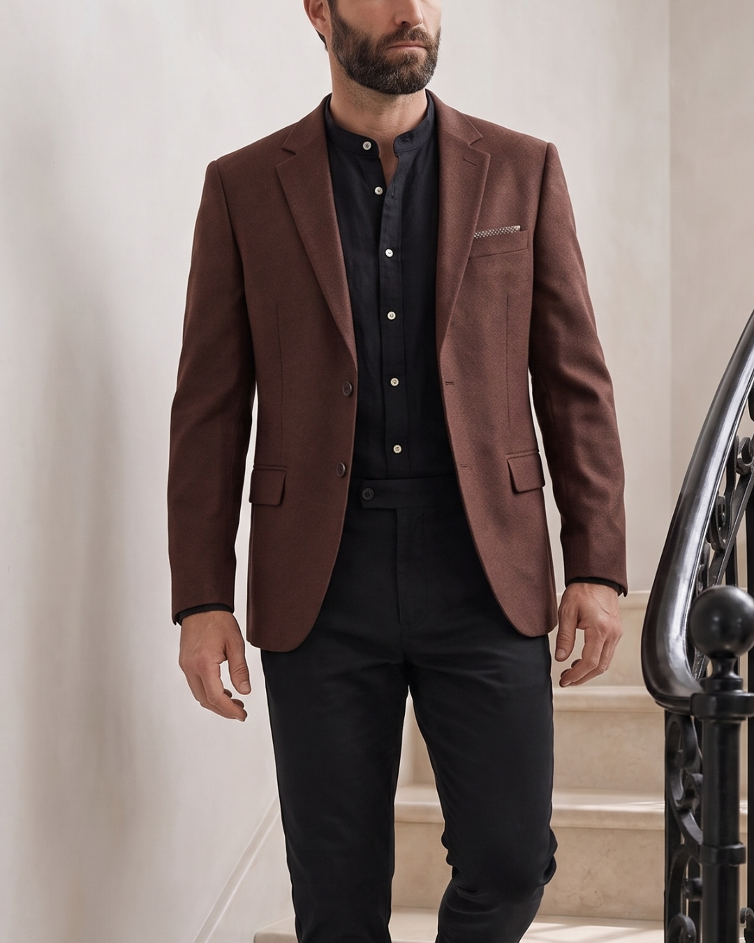 BLAZER HOMBRE TIPO PAÑO  Café Chocolate