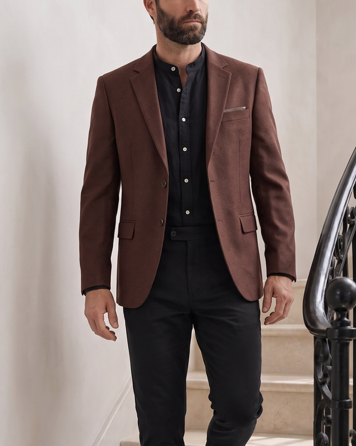 BLAZER HOMBRE TIPO PAÑO  Café Chocolate