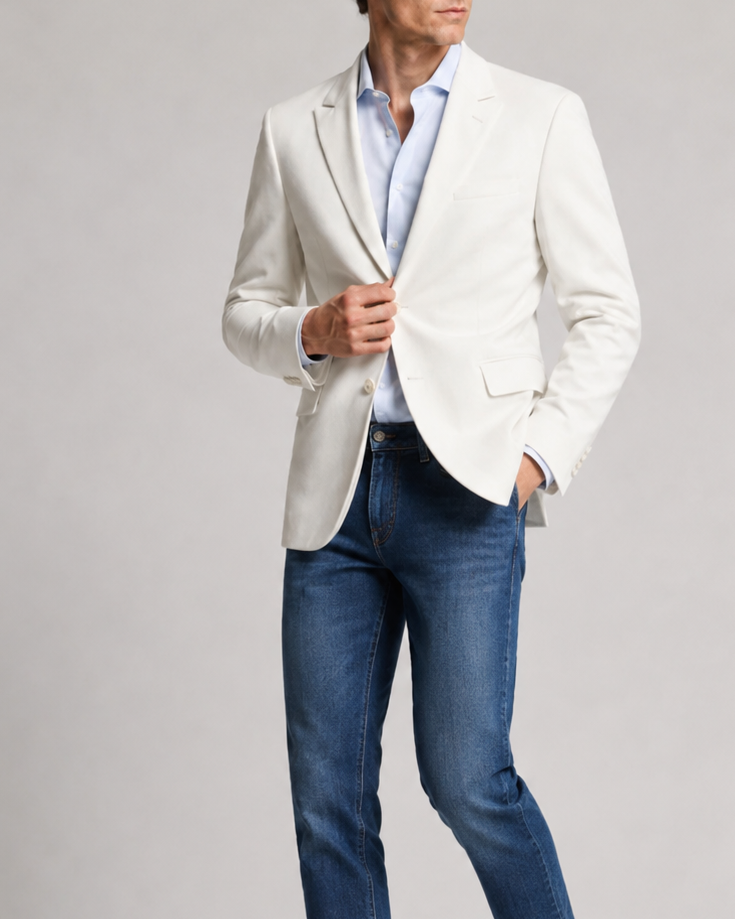 BLAZER HOMBRE TIPO PAÑO  Crudo