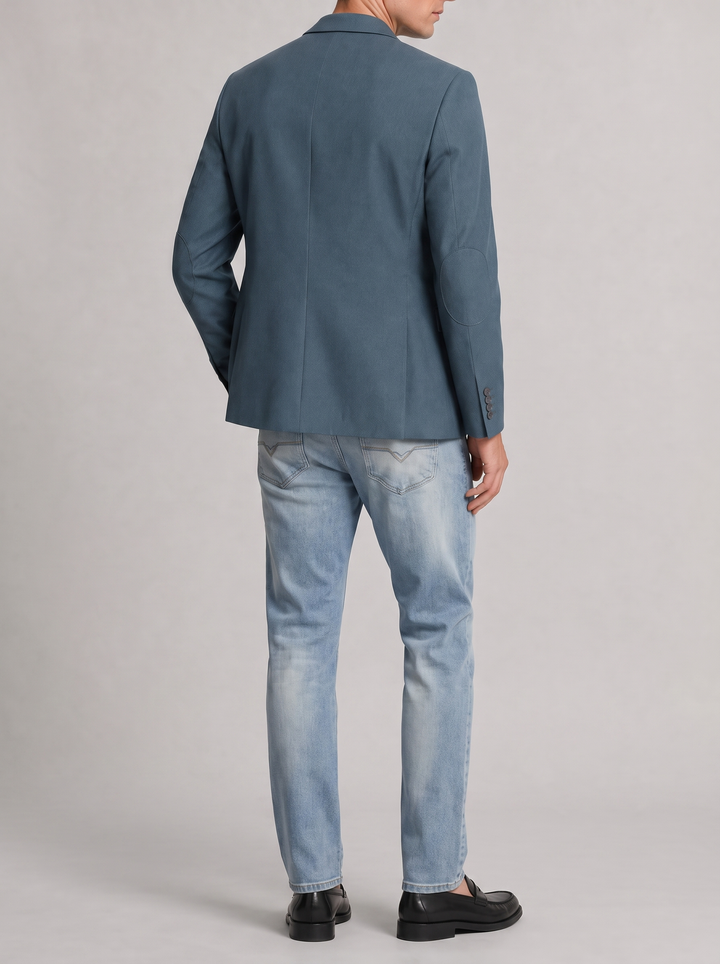 BLAZER HOMBRE TIPO PAÑO  azul Petróleo