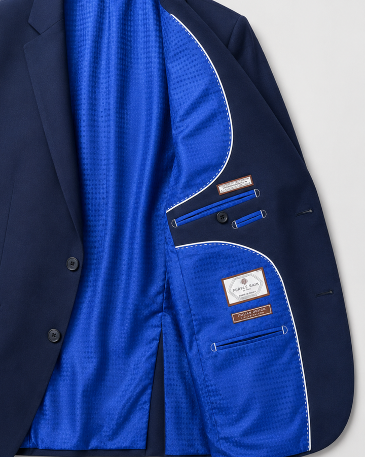 BLAZER HOMBRE TIPO PAÑO azul oscuro