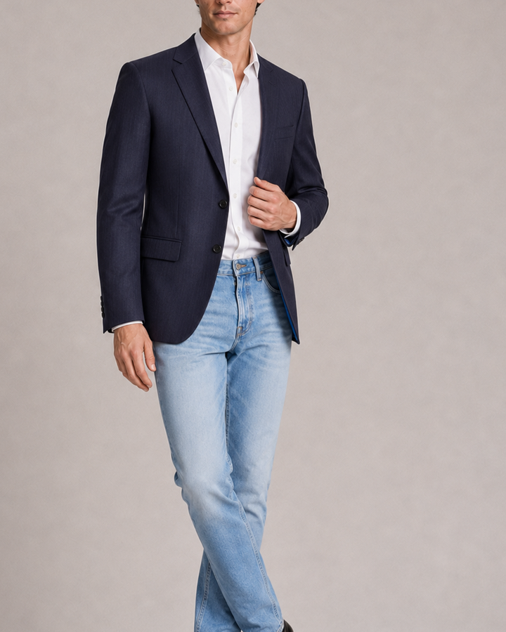 BLAZER hombre azul con raya tiza Salvatore
