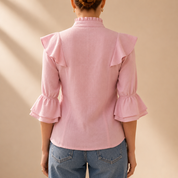 cuello neru con boleros escote en v cuatro botones 