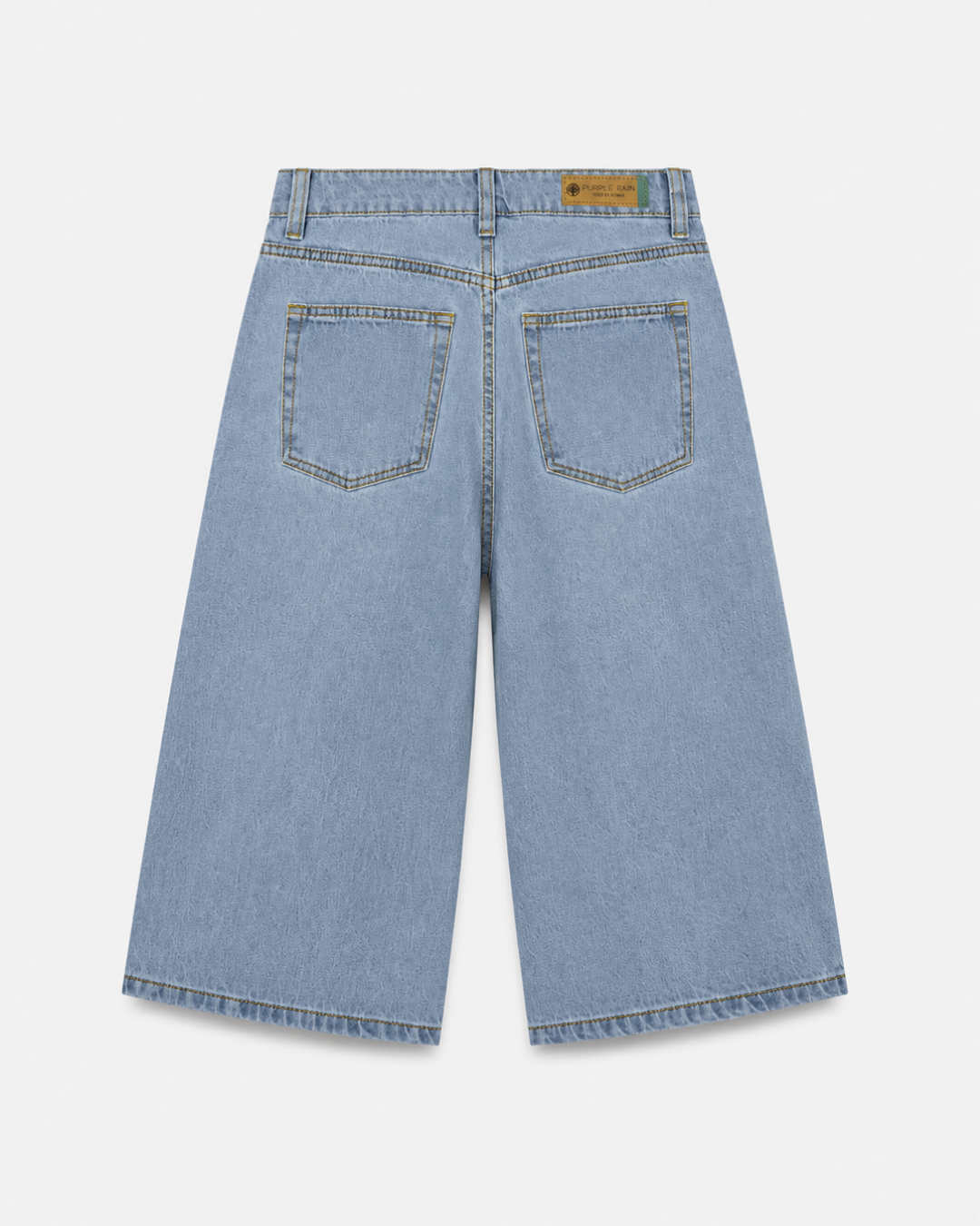Bermuda Jean Mujer Tiro Medio Azul Claro - Purple Rain