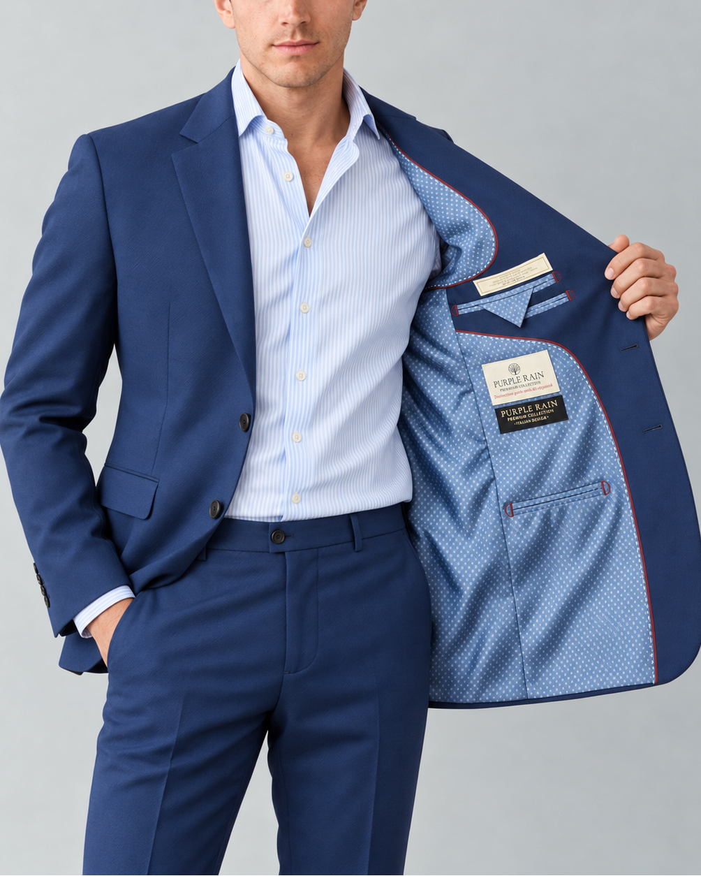 Traje Hombre Premium Azul Marino sin coderas