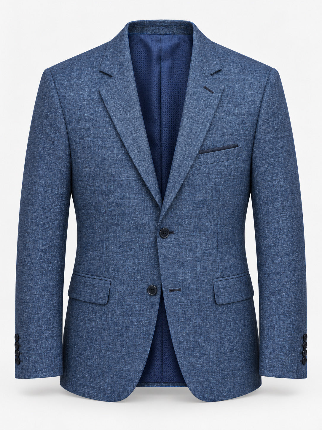Traje Hombre Premium Azul Francés Texturizado con Coderas