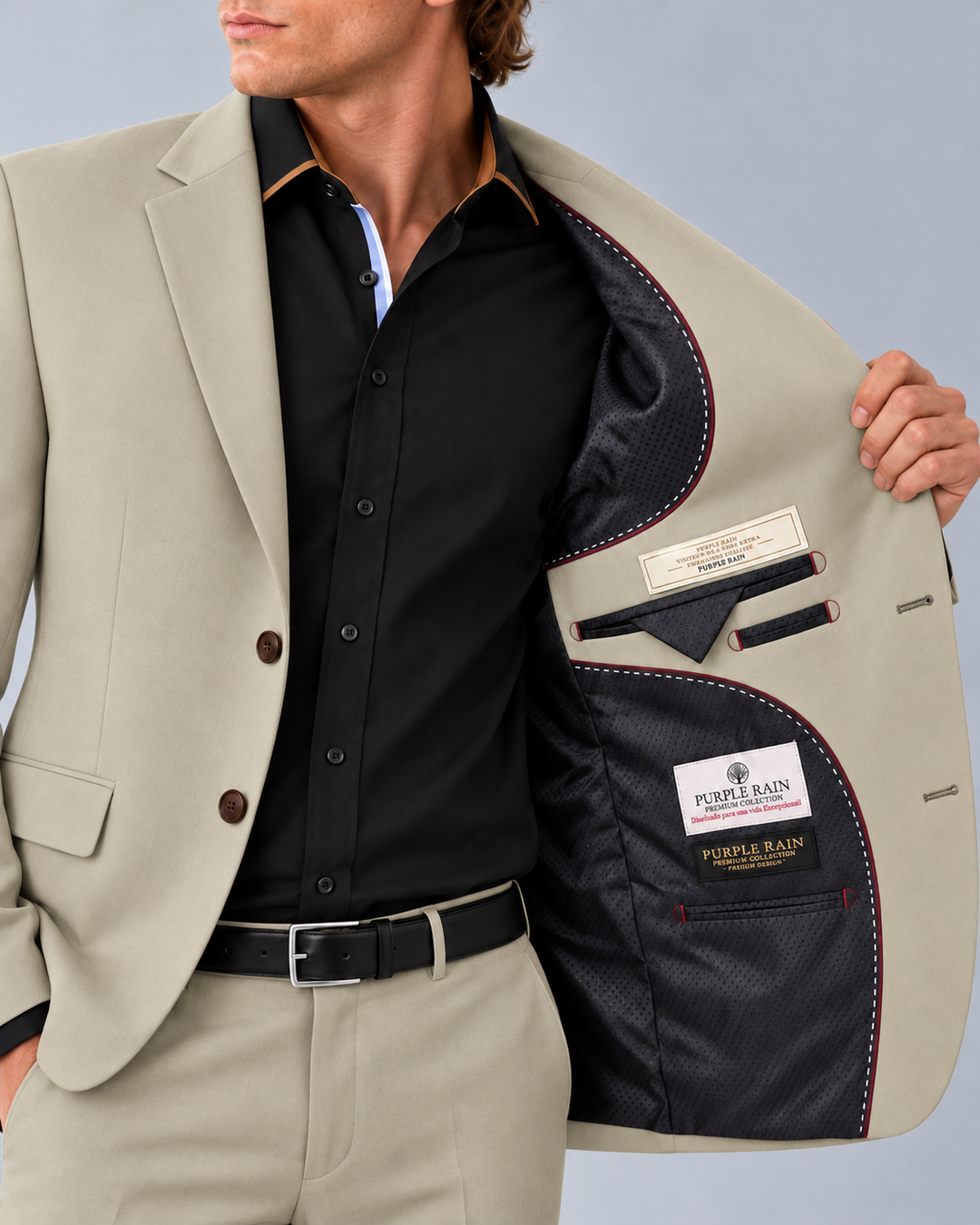 Traje Hombre Premium  beige arena