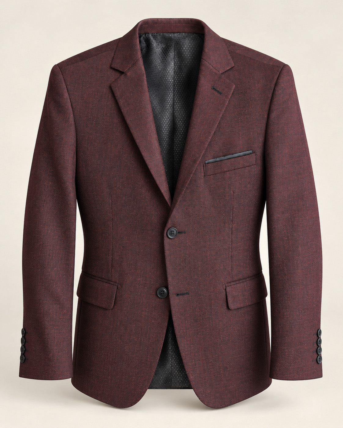 Traje formal para hombre con coderas, micro diseño y brillo sutil