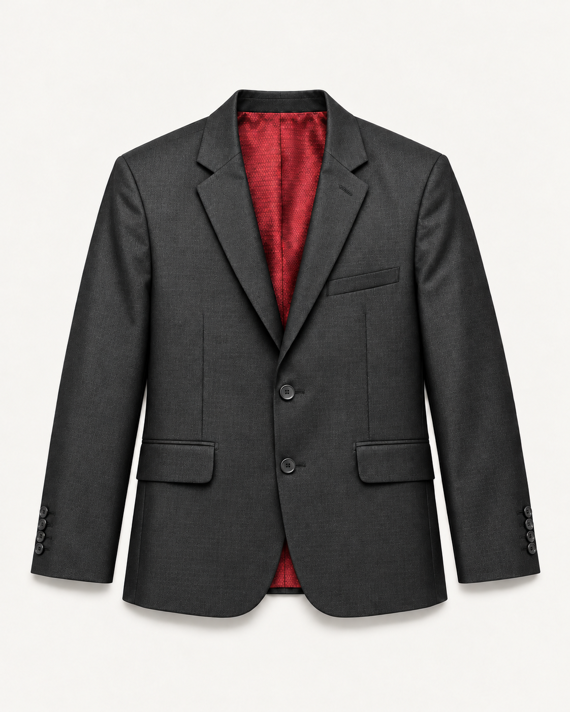Traje formal para hombre sin coderas con micro diseño y brillo sutil