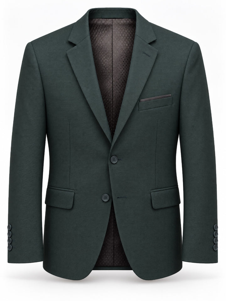 Traje Hombre Tipo Paño Gris petróleo Texturizado sin coderas