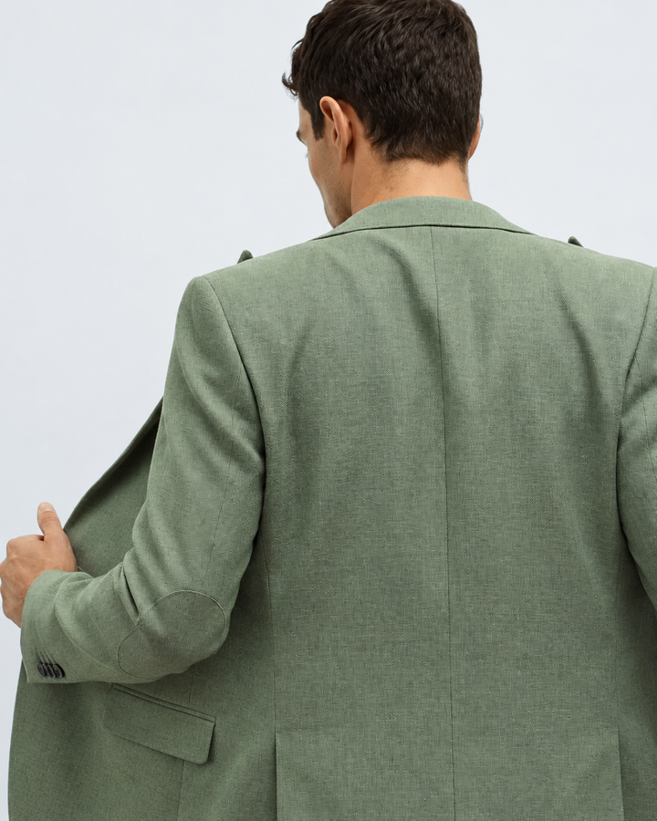 Traje para Hombre Slim Fit Tipo Paño con Coderas Verde Selva