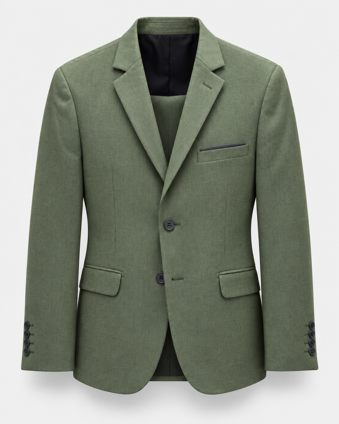 Traje para Hombre Slim Fit Tipo Paño con Coderas Verde Selva
