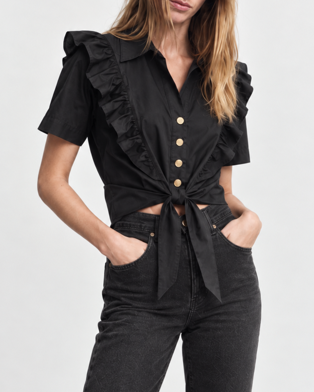 Blusa Dama con boleros  Amalfi - Purple Rain