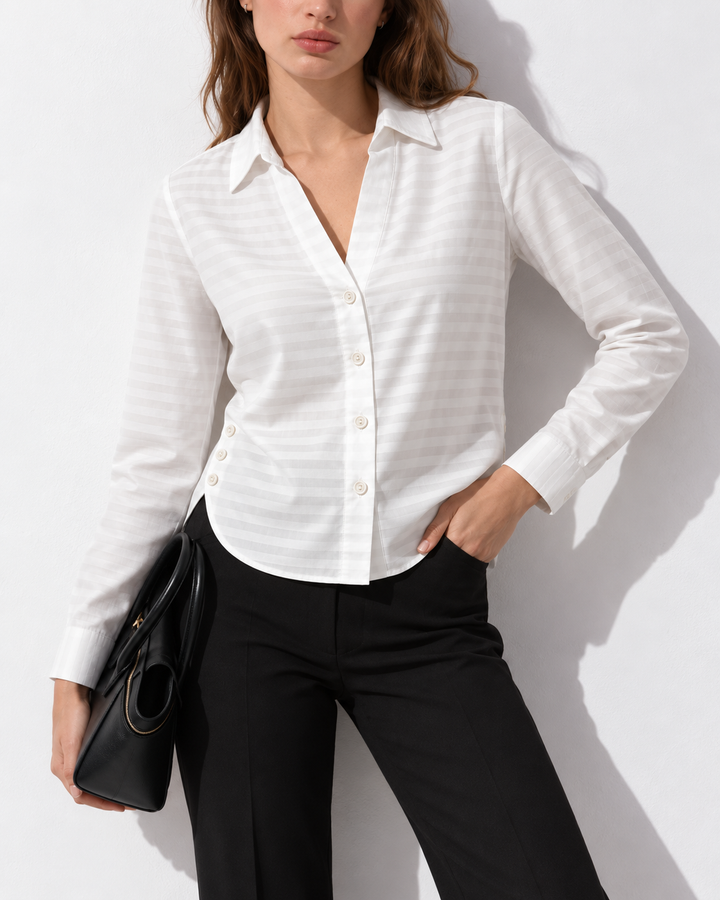 Blusa Camisera para Mujer con Botones Laterales
