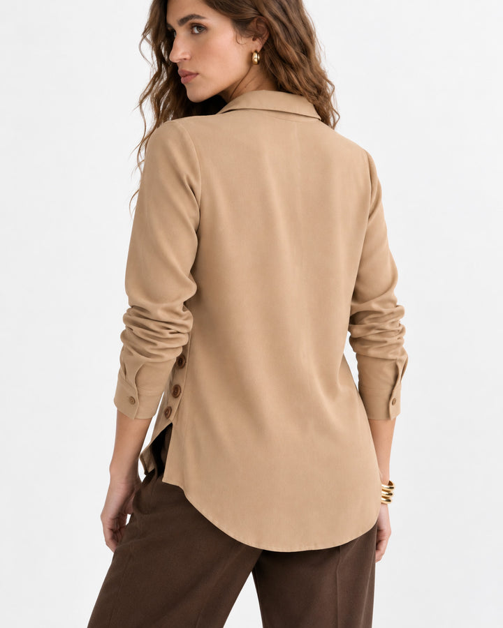 Blusa Camisera para Mujer con Botones Laterales