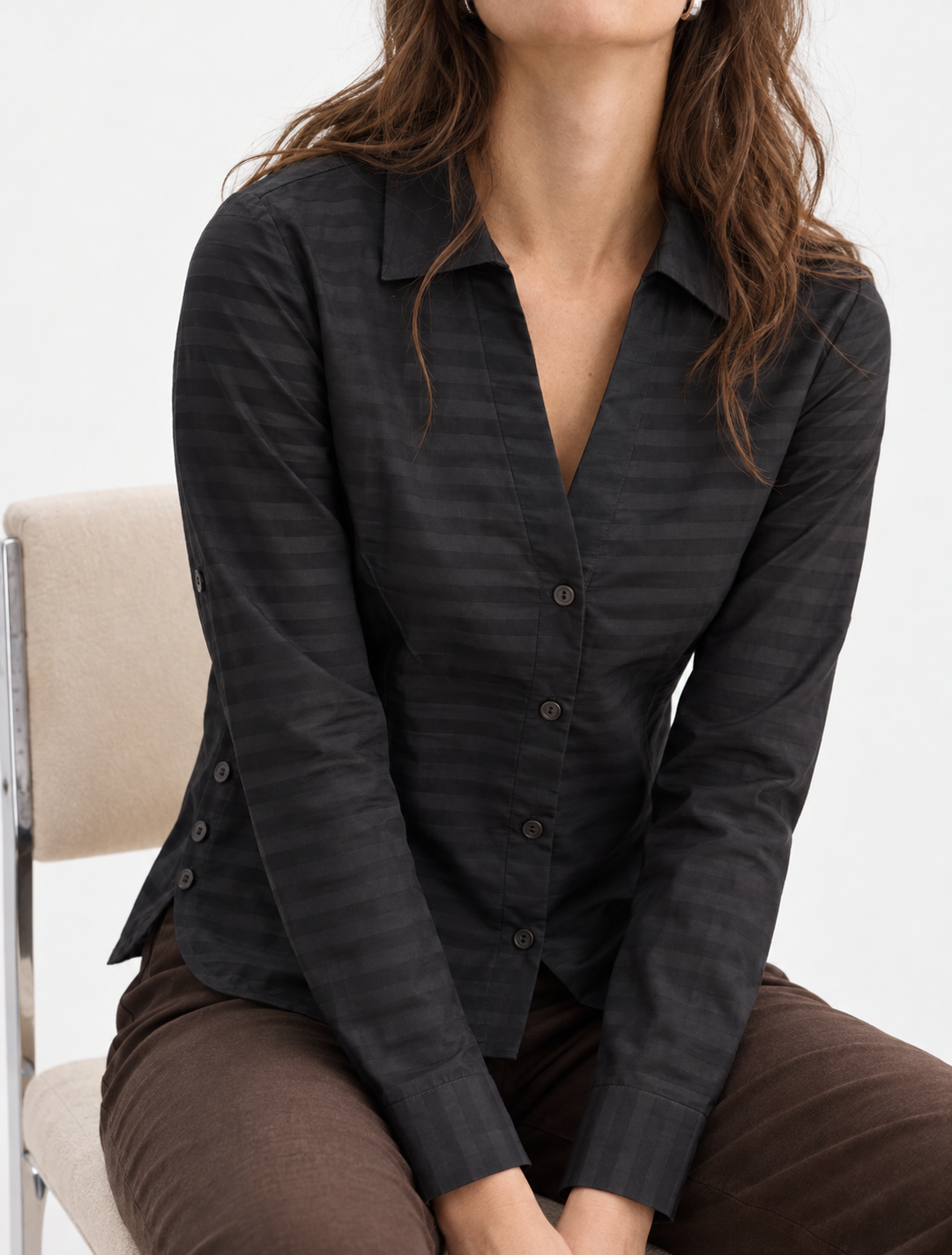 Blusa Camisera para Mujer con Botones Laterales