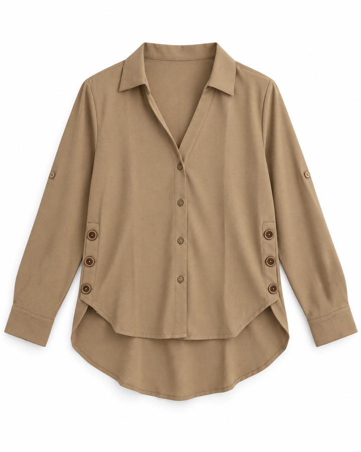 Blusa Camisera para Mujer con Botones Laterales