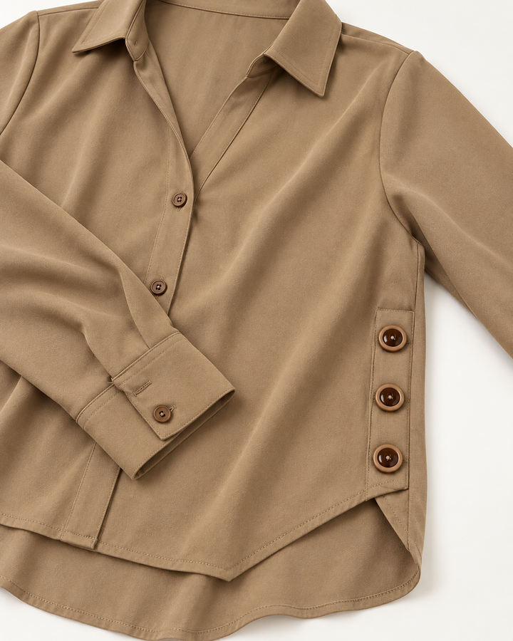 Blusa Camisera para Mujer con Botones Laterales