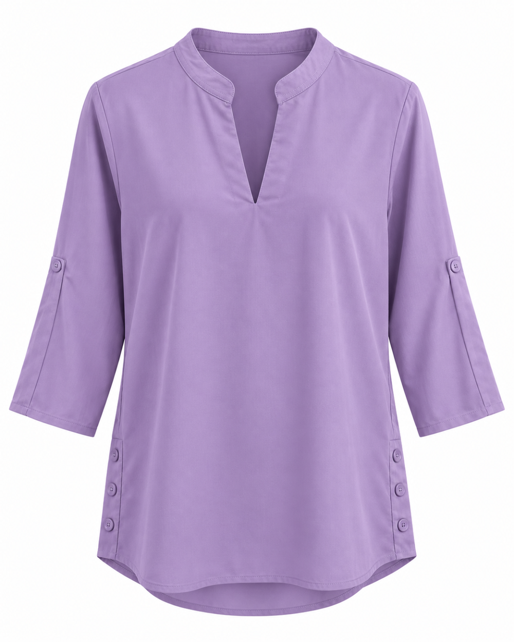 Blusa Dama Blusa Elegante Cuello V con Botones - Purple Rain