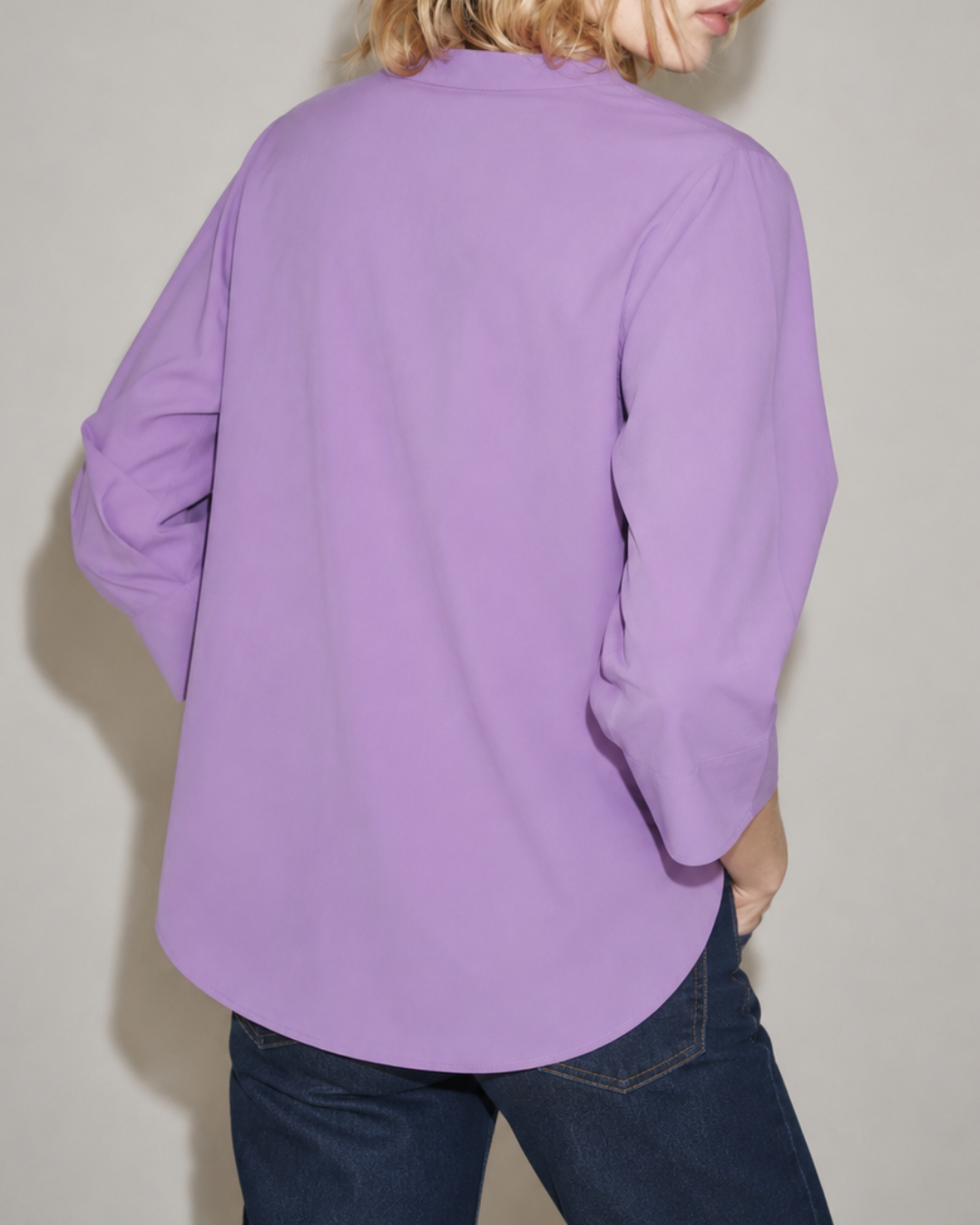 Blusa Dama Blusa Elegante Cuello V con Botones - Purple Rain