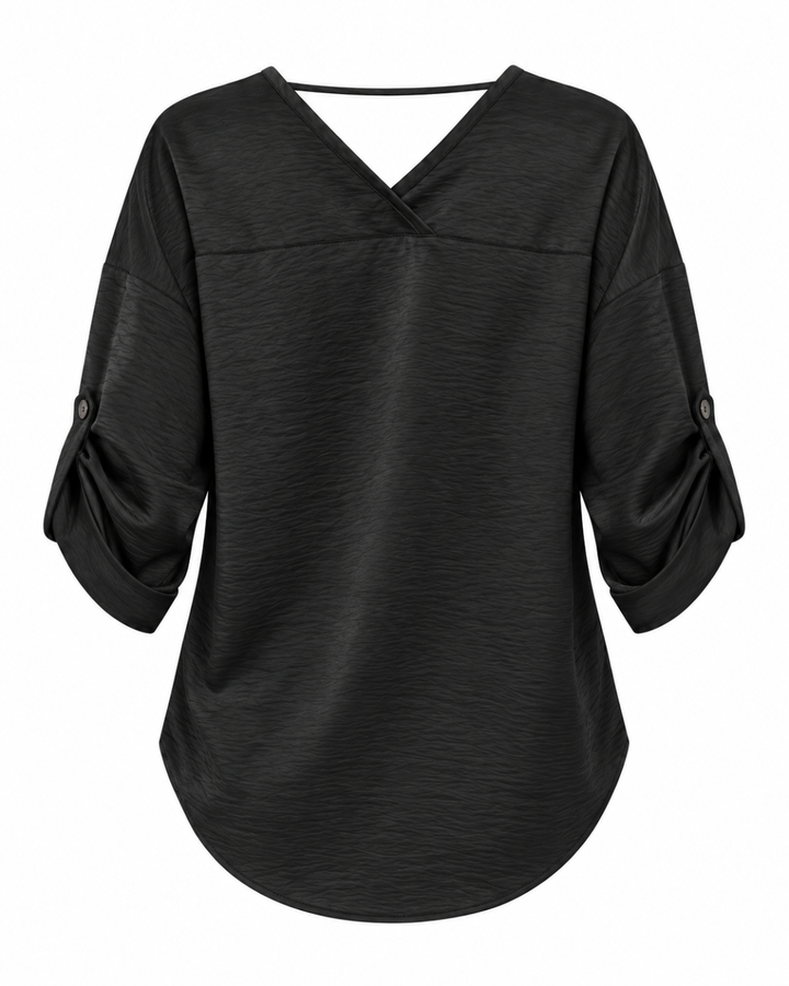 Blusa Dama Victoria Cuello Abierto y Manga ¾ - Purple Rain