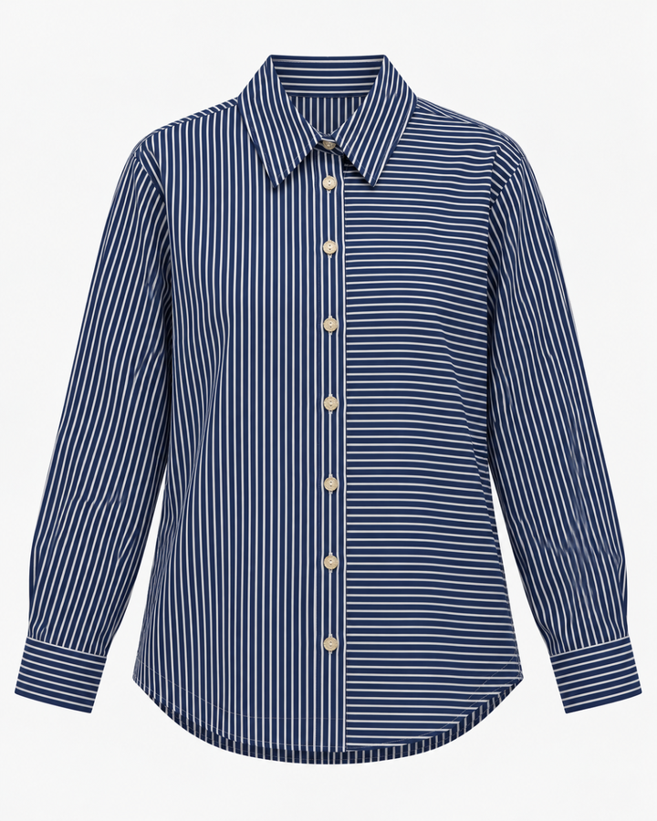 Blusa Dama de Rayas Manga Larga