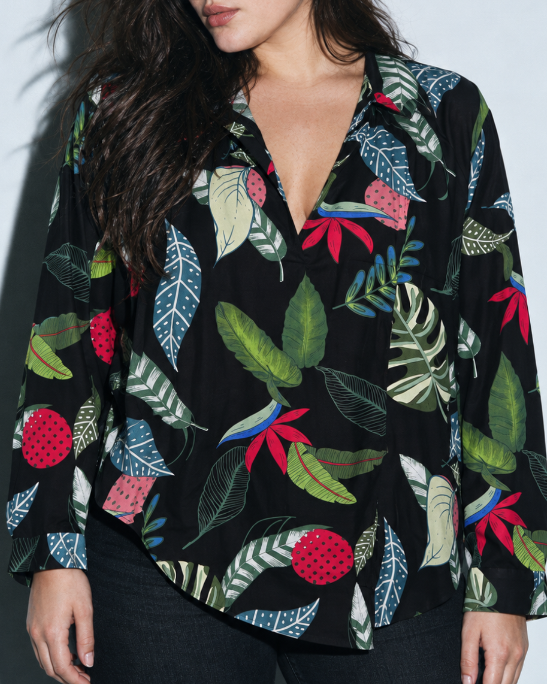 Blusa Dama floral 100% rayón-viscosa