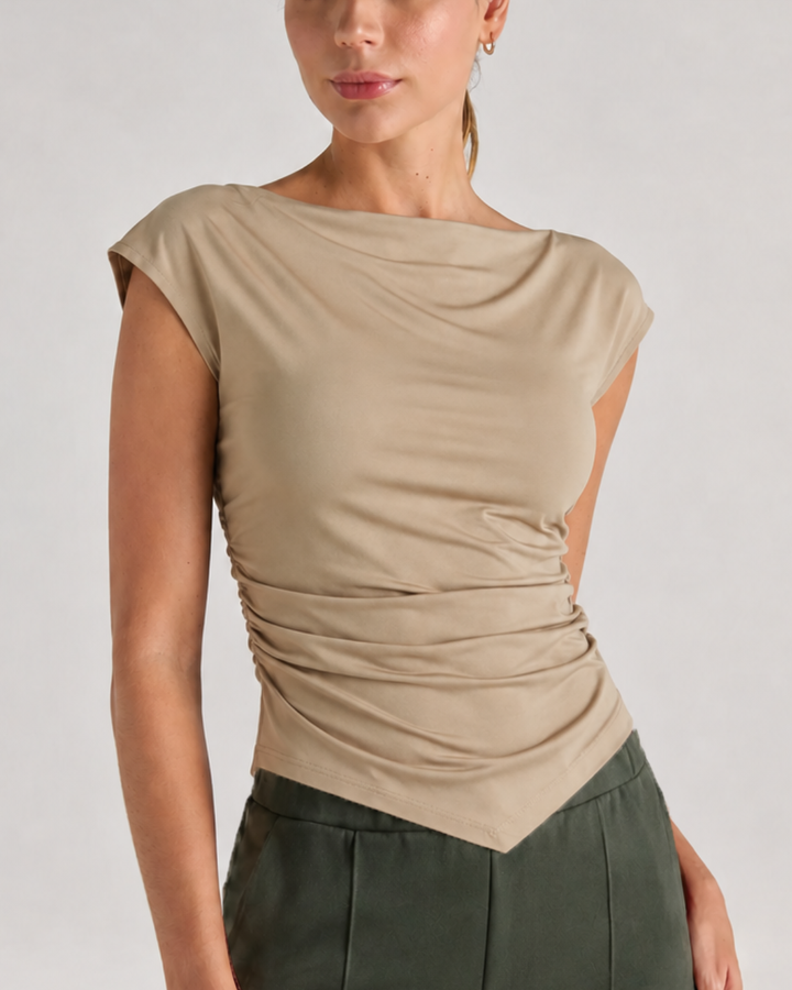 Blusa Drapeada Asimétrica