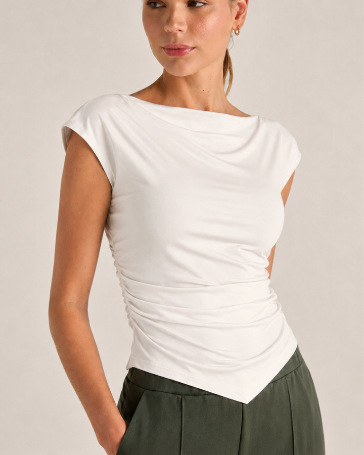 Blusa Drapeada Asimétrica