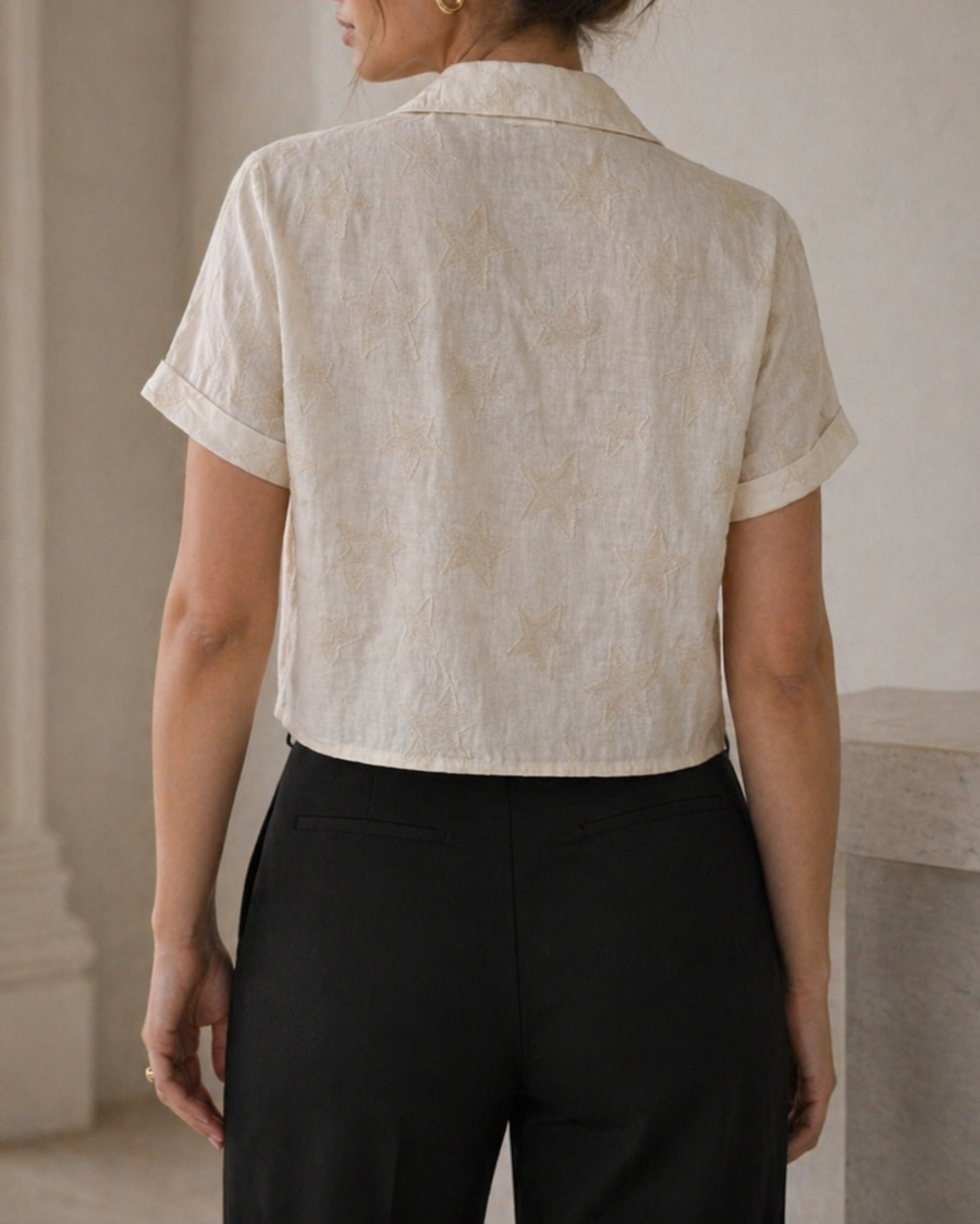 blusa lino mujer espalda
