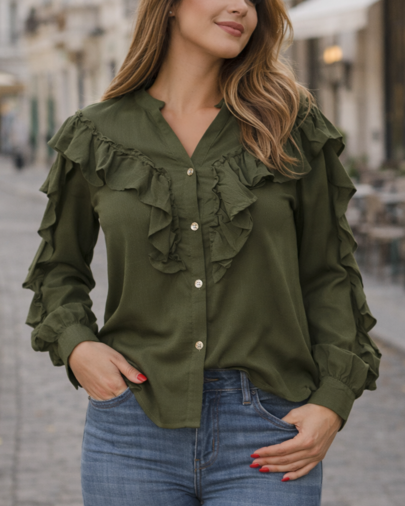 blusa rayón verde premium