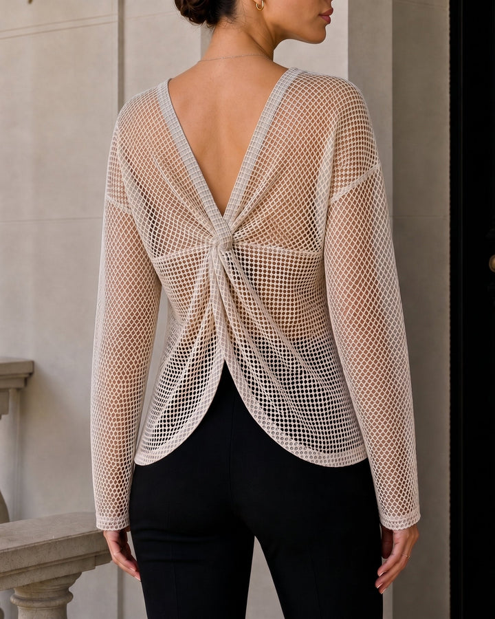 blusa transparente espalda abierta