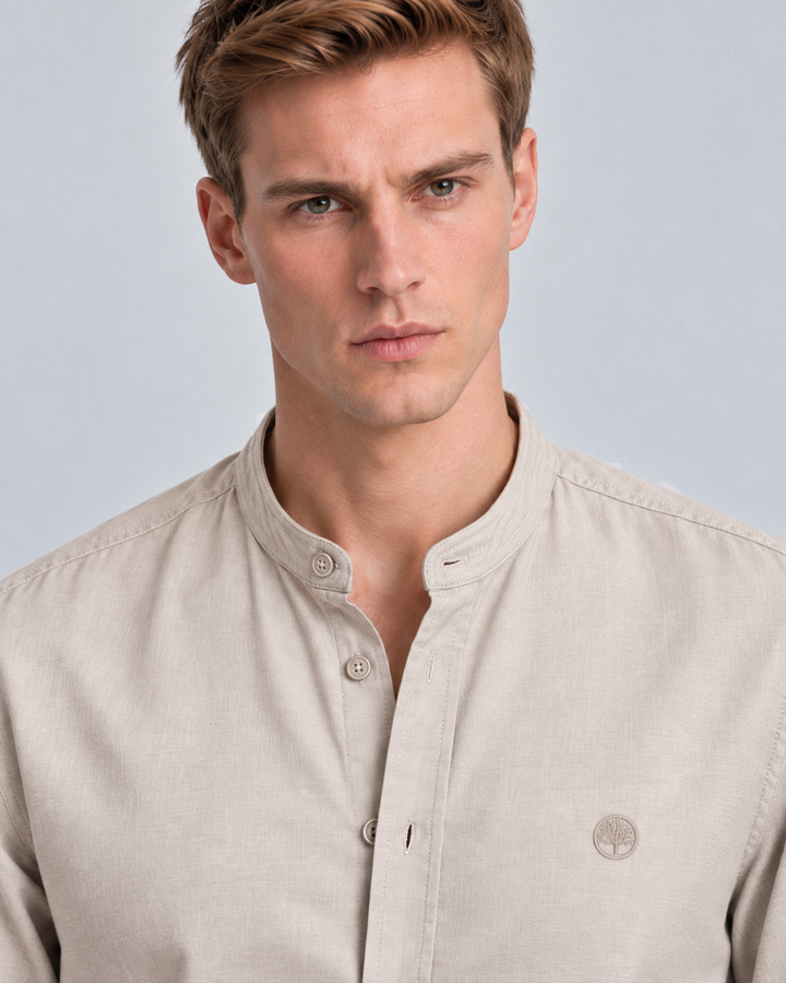 Camisa Hombre Cuello Neru  Manga Larga