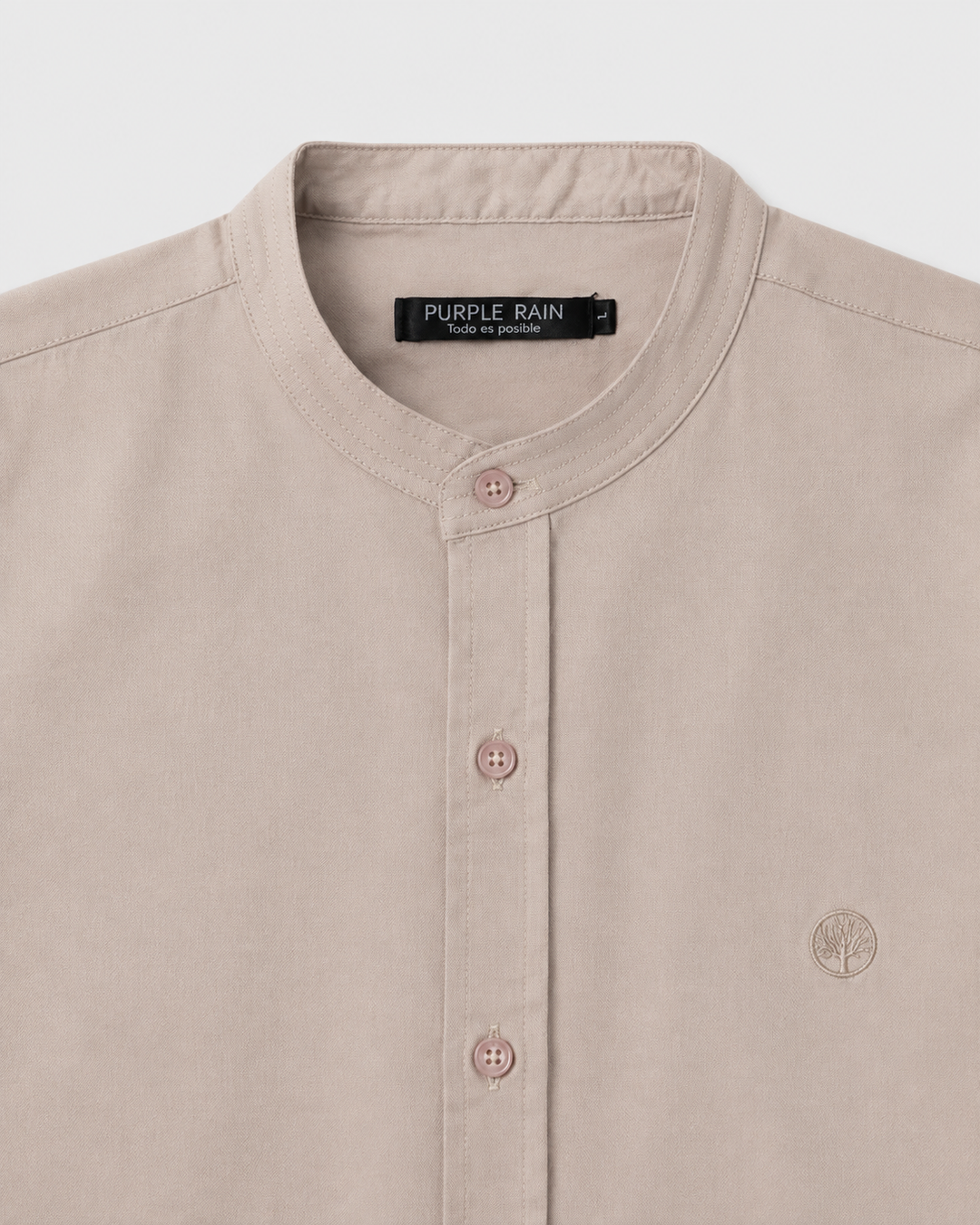 Camisa Hombre Cuello Neru tejido Micro punto Manga Larga