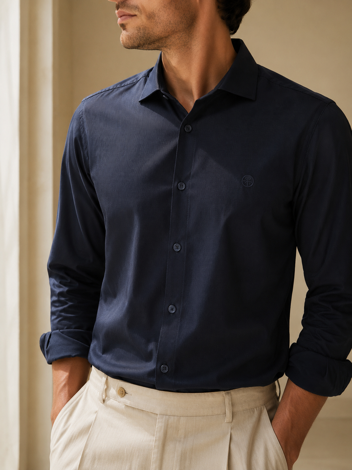 Camisa Veneto Motion | Dobby Texturizado &amp; Stretch - Purple Rain