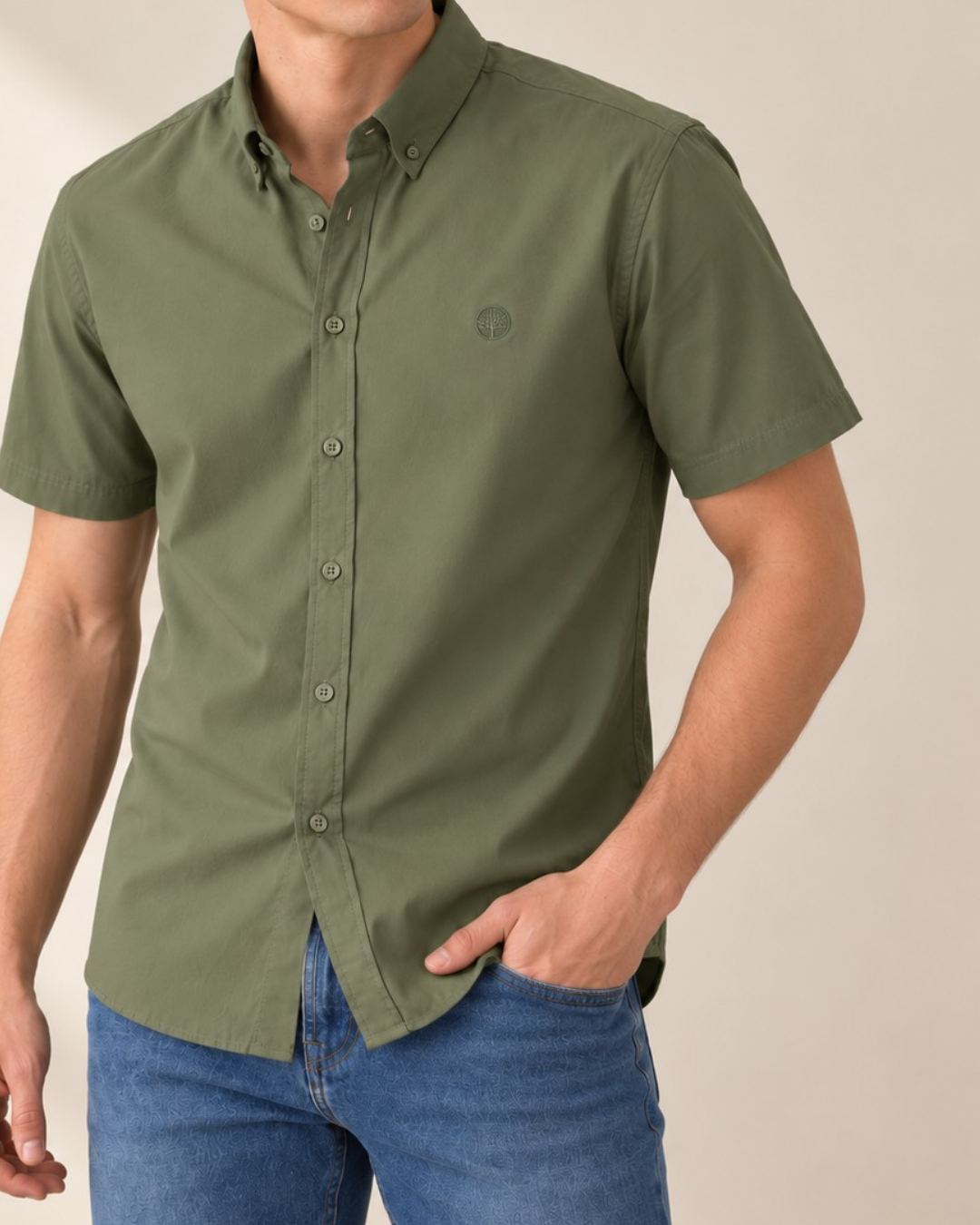Camisa Hombre Manga Corta Tela Fría Premium Stretch
